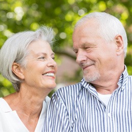 older couple smiling at each other