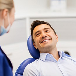 Man smiling in the dental chair